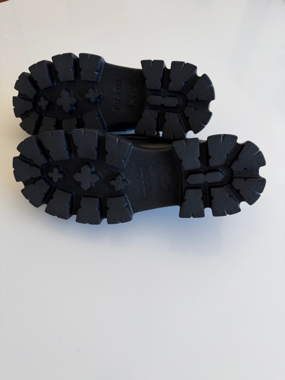 Prada Black Leather Chunky Lug-Sole Penny Loafers - Picture 3 of 3